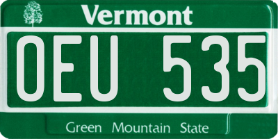 VT license plate OEU535