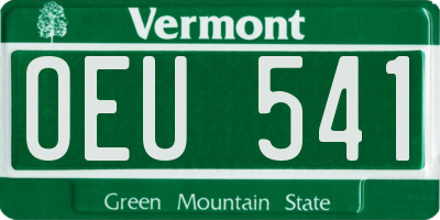 VT license plate OEU541