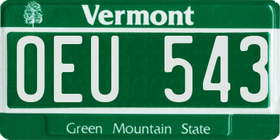 VT license plate OEU543