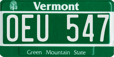 VT license plate OEU547