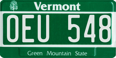 VT license plate OEU548