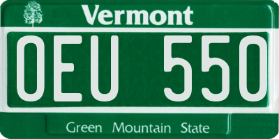 VT license plate OEU550