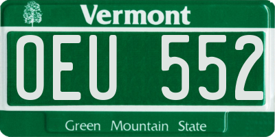 VT license plate OEU552