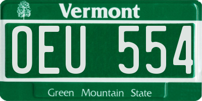 VT license plate OEU554
