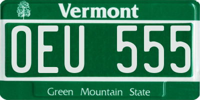 VT license plate OEU555