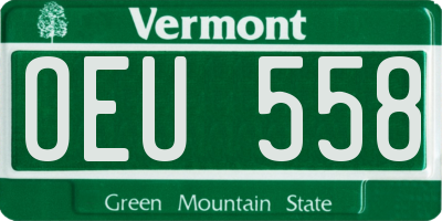 VT license plate OEU558
