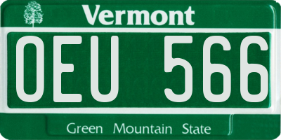 VT license plate OEU566