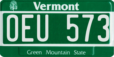 VT license plate OEU573