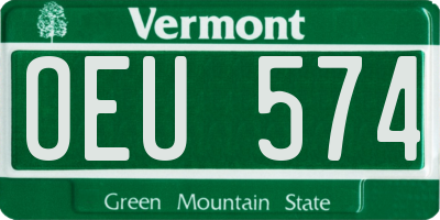 VT license plate OEU574