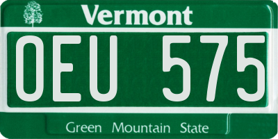 VT license plate OEU575