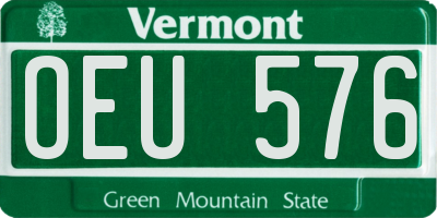 VT license plate OEU576