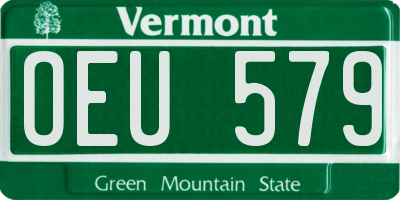 VT license plate OEU579