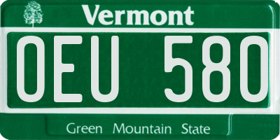 VT license plate OEU580