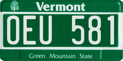 VT license plate OEU581