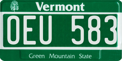 VT license plate OEU583