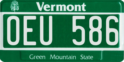 VT license plate OEU586