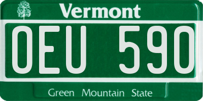 VT license plate OEU590