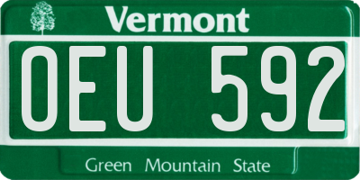 VT license plate OEU592
