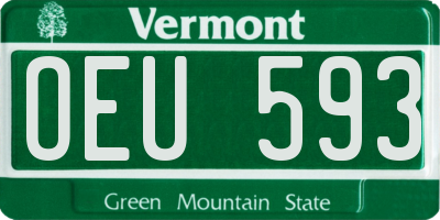 VT license plate OEU593