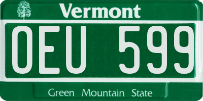 VT license plate OEU599