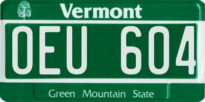 VT license plate OEU604