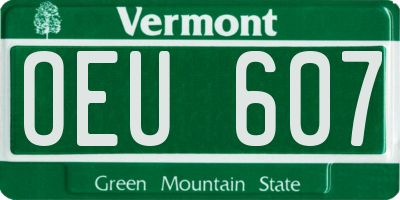VT license plate OEU607