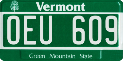 VT license plate OEU609