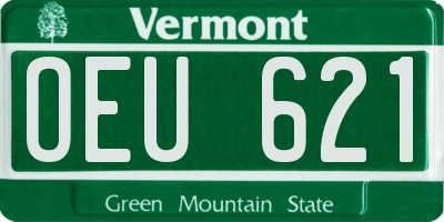VT license plate OEU621