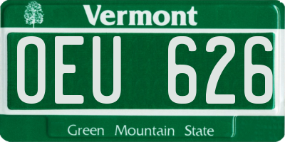 VT license plate OEU626