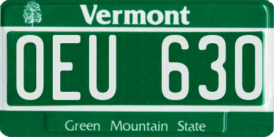 VT license plate OEU630