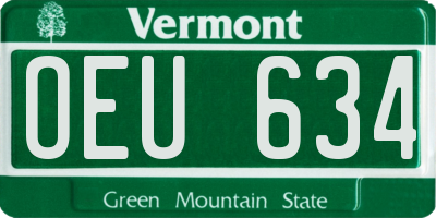 VT license plate OEU634