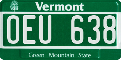 VT license plate OEU638