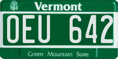 VT license plate OEU642