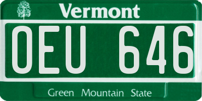 VT license plate OEU646