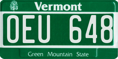 VT license plate OEU648