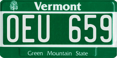 VT license plate OEU659