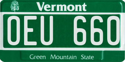 VT license plate OEU660