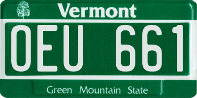 VT license plate OEU661