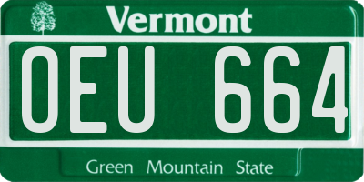VT license plate OEU664