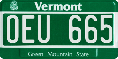 VT license plate OEU665
