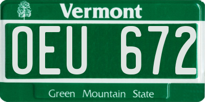 VT license plate OEU672