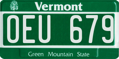 VT license plate OEU679