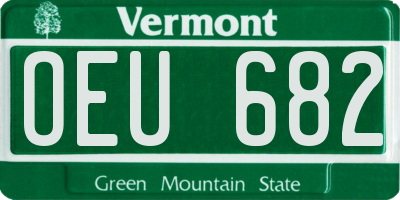 VT license plate OEU682