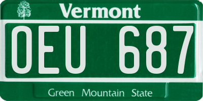 VT license plate OEU687