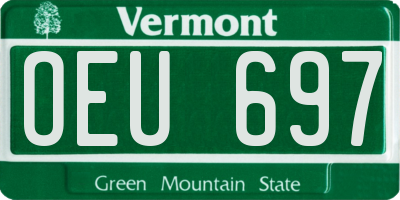 VT license plate OEU697