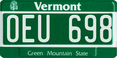 VT license plate OEU698