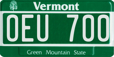 VT license plate OEU700