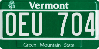 VT license plate OEU704