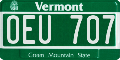 VT license plate OEU707