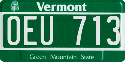 VT license plate OEU713